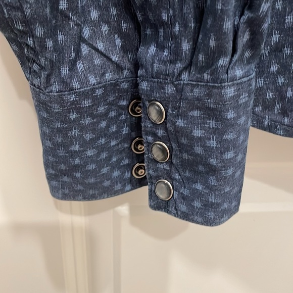 VINTAGE! Levi’s XXL Navy Western Snap Up Long Sleeved Shirt - Picture 8 of 10